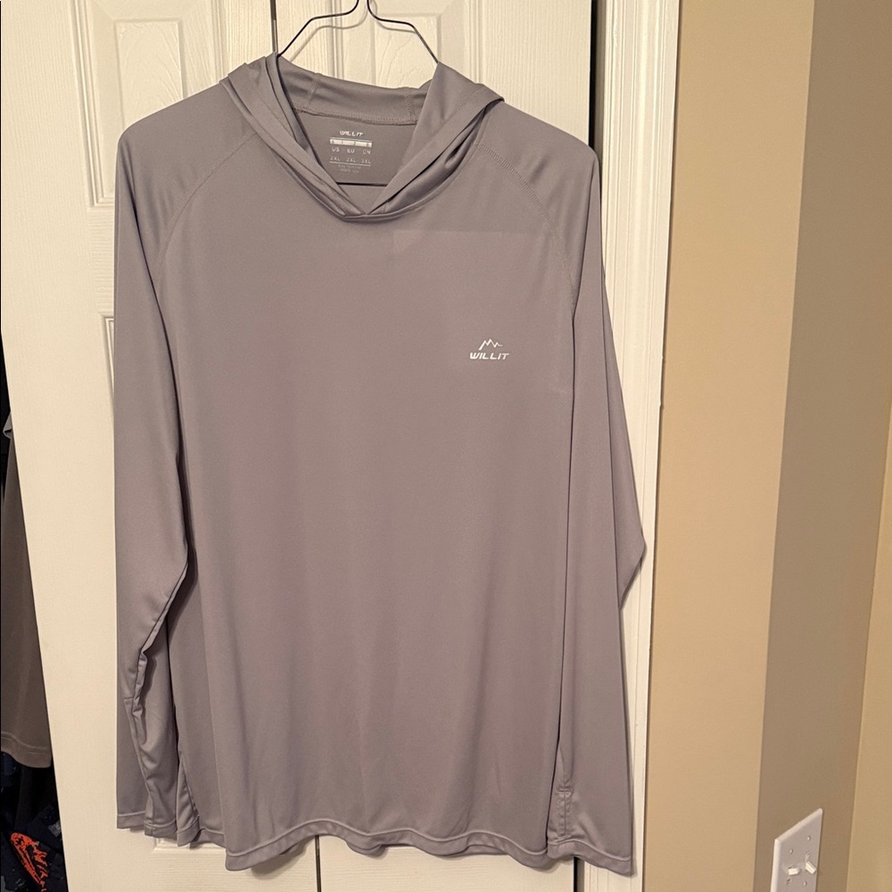 Gray Long Sleeve Fishing Hoodie by Willit